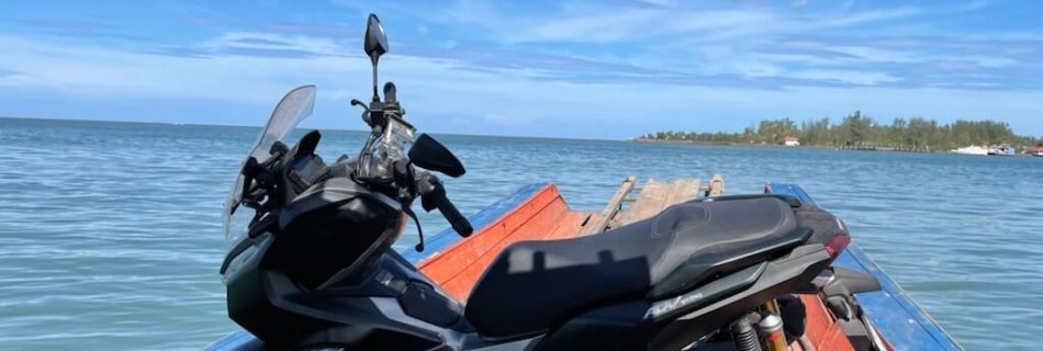 motorbike on boat